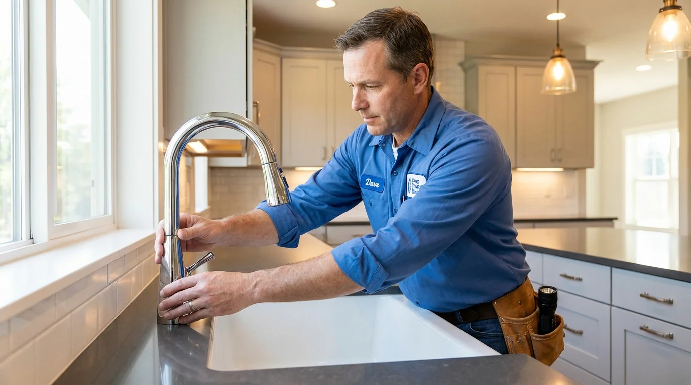 Kitchen faucet installation by Johns Plumbing LLC in Dahlgren